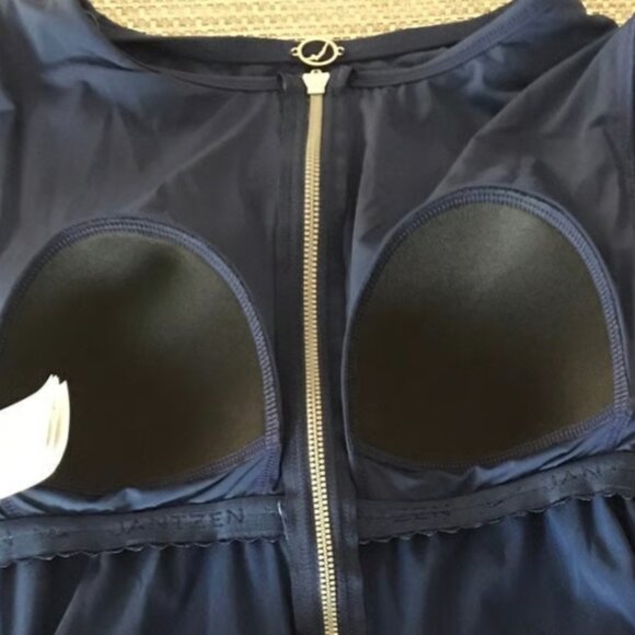 NTW $105 UPF 50 JANTZEN Zip Front Long Sleeve One-piece Swimsuit 8 - Picture 11 of 12